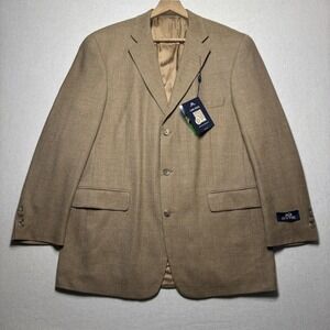 New Stafford 42R Wool Herringbone Sport Coat Blazer 2 Button Men's NWT